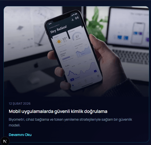 Mobil uygulamalarda güvenli kimlik doğrulama